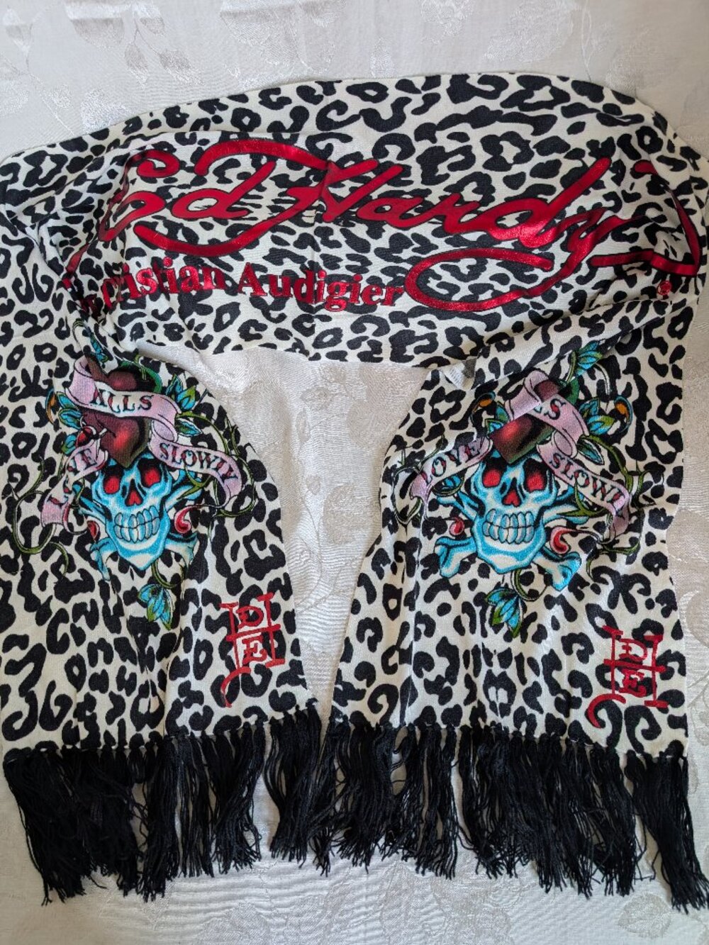 Kitteny-soft ED HARDY knitted Scarf